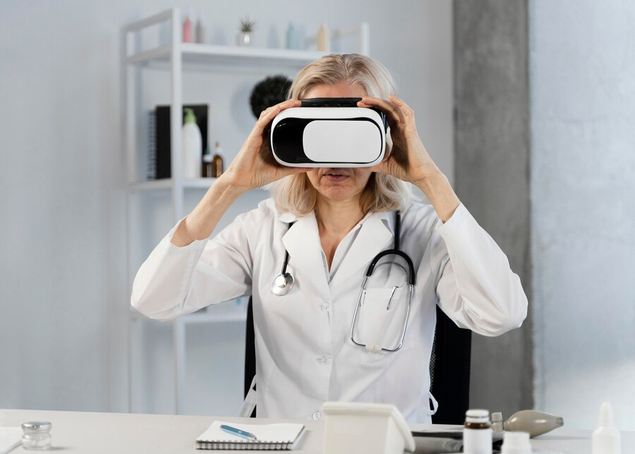Doctor wearing a VR