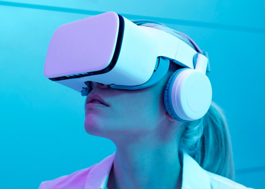 Female wearing a VR