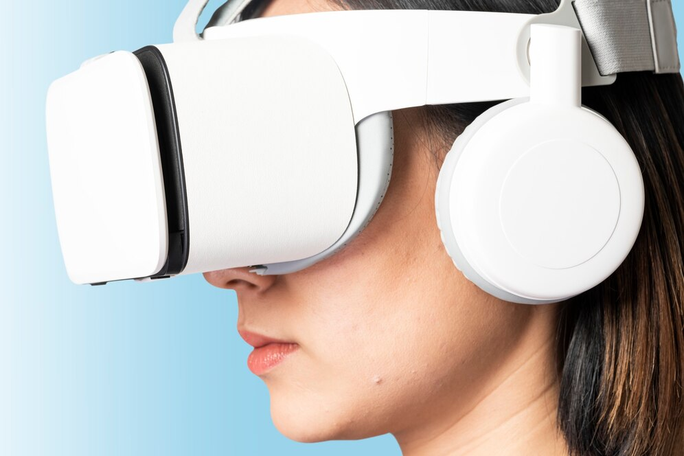 Female wearing VR headset