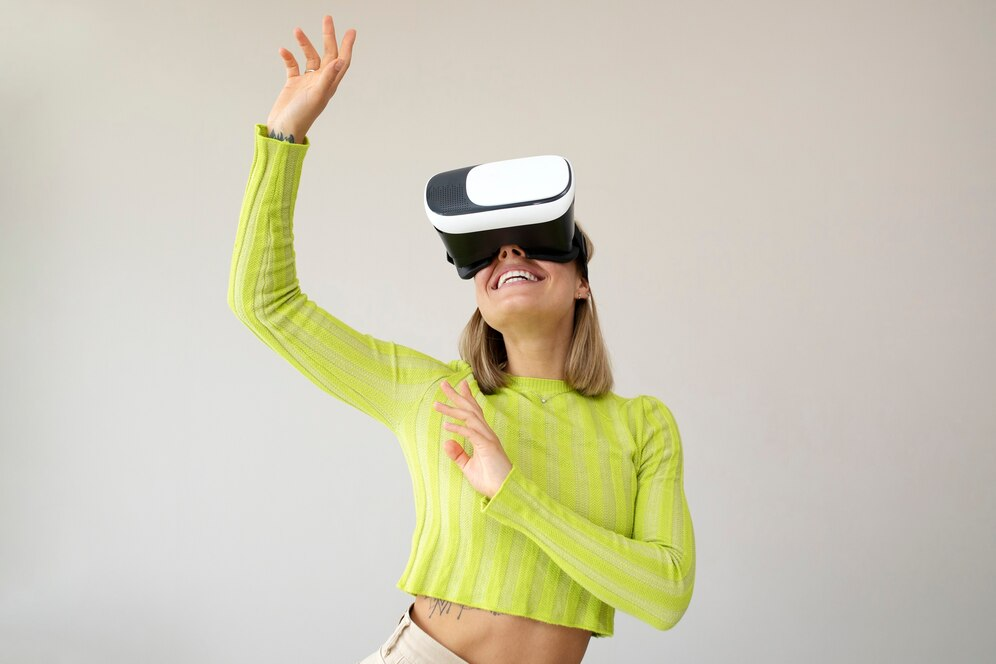 Female wearing VR