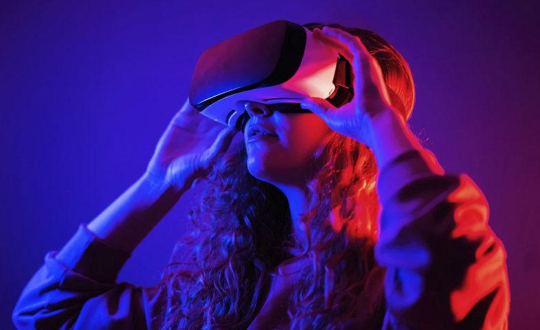 Female using VR